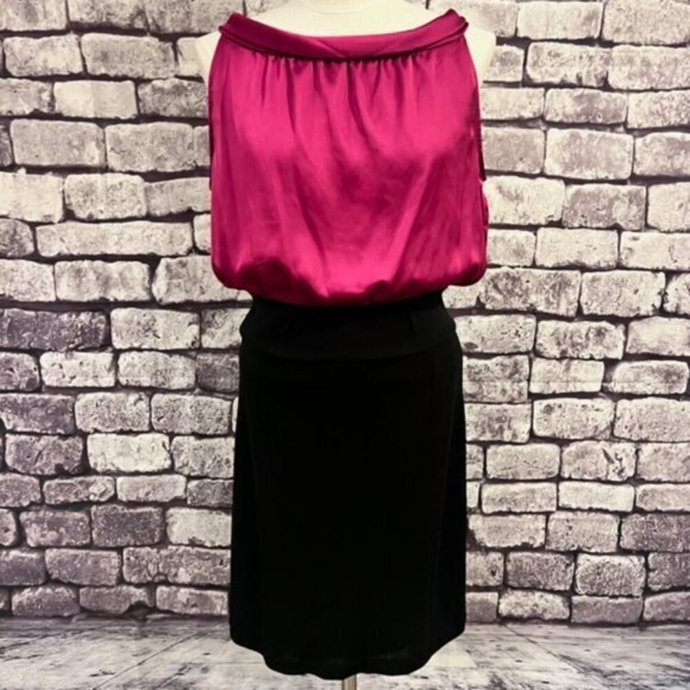 MNG By Mango Purple & Black Sleeveless Cowl Neck Dress Size 8